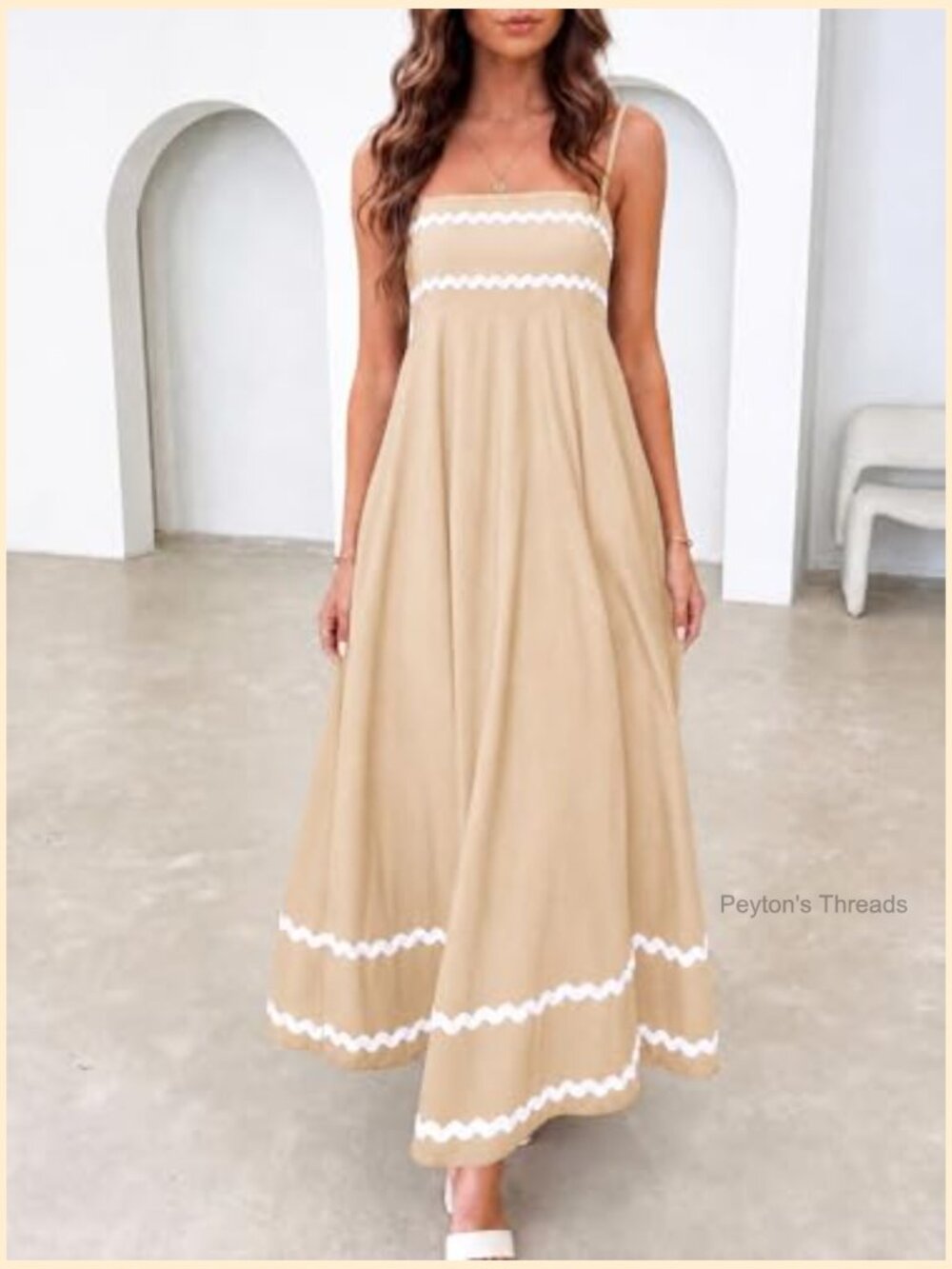 Spaghetti Strap Maxi Dress Flowy A Line with Pockets Beach Vacation Brunch - Picture 5 of 7